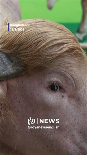 Viral blonde buffalo nicknamed 'Donald Trump'