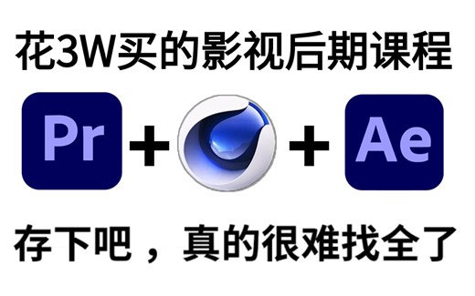 【全874集】专业大佬专门为小白研制的影视后期PR教程+AE教程+C4D教程，2024精华版，新手看完信手捏来！允许白嫖，拿走不谢！