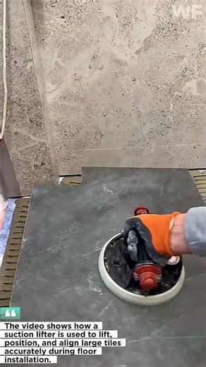 Large Tile Installation Using Suction Lifter | Precise and Safe Flooring Technique