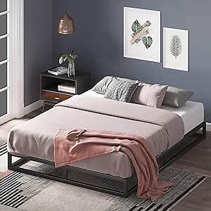 ZINUS Joseph 6 inch Metal Platform Bed Frame, Mattress Foundation, Wood Slat Support, No Box Spring Needed, Sturdy Steel Structure, Queen