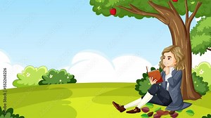 Sir Isaac Newton animation on the discovering of gravity