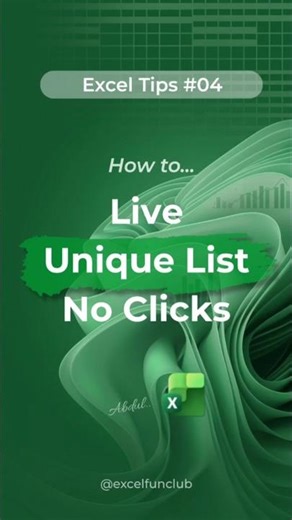 UNIQUE + SORT Combo in Excel — Auto-Updating Unique List with No Clicks! #Shorts #ExcelTips