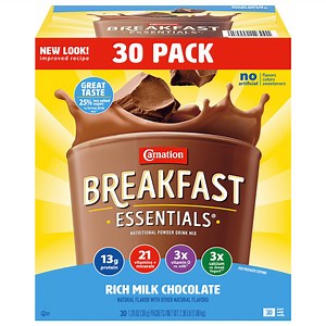 Carnation Breakfast Essentials Nutritional Powder Drink Mix, Chocolate 30 ct. - Samsclub.com