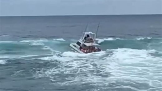 Man falls overboard as tourist charter boat hits huge swell