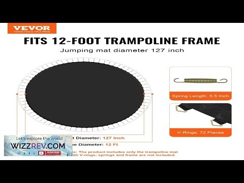 VEVOR Replacement Trampoline Mat Jumping Mat Fits 12ft Frame Universal Jumping Mat