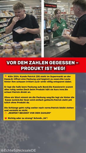 VOR DEM ZAHLEN GEGESSEN – PRODUKT IST WEG!