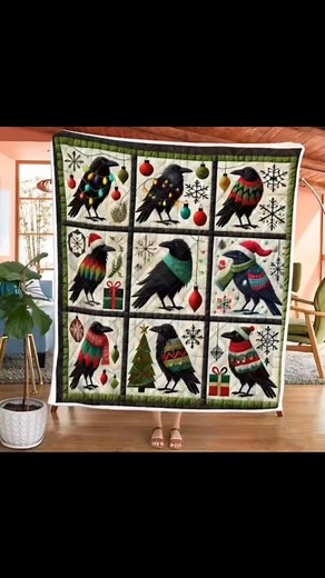 2.2K views · 54 reactions | Crow Cristmas Quilt Blanket  Order Link comment box  #Crow | Crow Family | Facebook