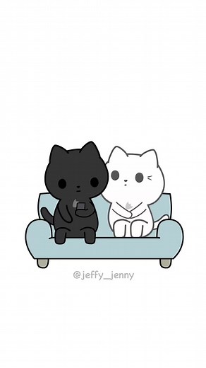 Adorable Cat Cartoon: Jeffy and Jenny's Adventures