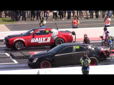 Cadillac CTS-V vs Hellcat Challenger and Dodge Demon - 1/4 Mile Drag Races