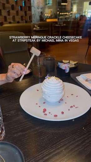 Strawberry Meringue Crackle Cheesecake At STRIPSTEAK by Michael Mina in Las Vegas #HostedByMGM