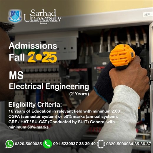  Admissions Open – Fall 2025 The MS Electrical Engineering program...