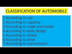 classification of automobile , types of automobile in engineering in hindi