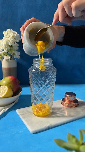 In honor of National Mango Day, please do yourself a favor and try this Mango Mocktail. 😌🥭 ~ Ingredients: Fresh mango 3 to 4 tablespoons simple syrup, more or less to taste 2 tablespoons lemon juice 16 oz sparkling water To sweeten the rims of the glasses: 1 lemon slice coarse sugar ice sprigs of fresh mint to decorate | Tastemade