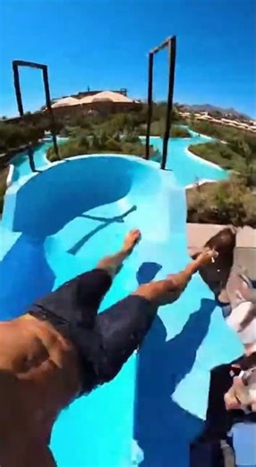 Waterslide into pool full of giant fish #funny #memes