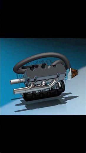 V6 ICE Engine - Solidworks Partial Transparent Animation