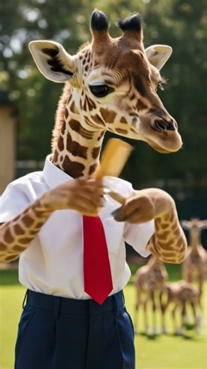 a giraffe's daily routine #cartoon #anime#dreamscreenai#animation#ai#kid#giraffe#school#cute#shorts