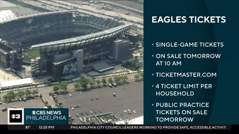 Eagles single-game ticket sales begin Thursday, June 12