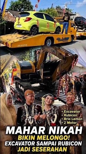 No Joke! Excavator Given as a Wedding Dowry #viral #grobogan #wedding