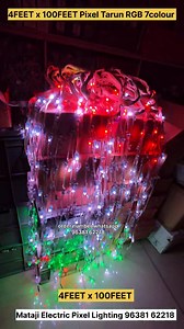 288K views · 3.7K reactions | RGB Pixel TORAN jail wire 4FEET हाइट x 100FEET लंबाई 7colour full complete full set up heavy quality full waterproof order number whatsapp 96381 62218 #videoviralシ #viralpost2024 #FacebookReelsContest #foryoupagereels #facebookreelsviral #viralshorts #colours #omwhite #40k #OMG #tarun #rgb | Mataji Electric Pixel RGB LED light | Facebook