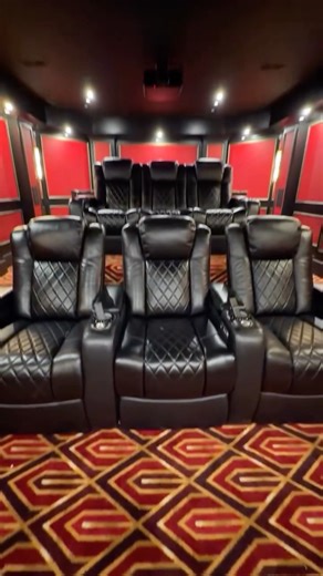 Sabuncu Construction on Instagram: "🎬 Luxury Basement Home Theater Room 🎬 We transformed this basement into a fully immersive home theater experience — designed for comfort, acoustics, and cinematic impact. From custom wall panels to integrated lighting and a clean, modern layout, every detail was crafted to bring the movie theater experience right into the home. Perfect for movie nights, sports events, and entertainment at the highest level. 🔹 Project Highlights: • Custom theater wall panels