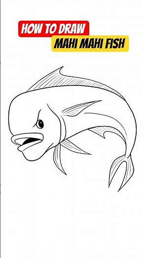 How to draw Mahi Mahi Fish #shorts #mahimahi #howtodraw