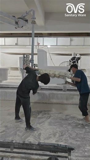 OVS Toilet Glaze Spraying Process #toilet #factory #spray #glaze
