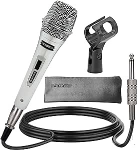 5 CORE 5Core Dynamic Microphone Cardioid Unidirectional Handheld Mic XLR Karaoke Singing ND 909 Chrome Neodymium 909 Chrome