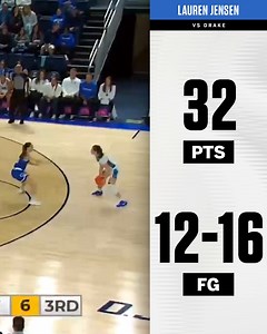 Lauren Jensen with a HUGE 3️⃣2️⃣ point night in Creighton’s 80-72 win over Drake 👏 (via Creighton Women's Basketball) | espnW