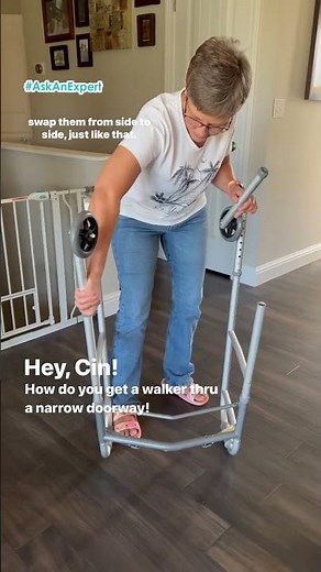 How to get a walker thru a narrow doorway