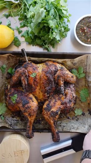 Roast Chicken Recipe ⤵️ Before I jump in the recipe this @ninjakitchen FLEX FLAME can Roast up to 35% faster than other grills! With its Cyclonic Fan that circulates the heat and smoke, it makes Roasting Chickens get perfect browning! This is NOT A GRILL! This is a 5 in 1 cooking system that can: Grill Smoke Griddle Roast/Bake Pizzas Roast Chicken Marinade: 20 Garlic Cloves 1 Bunch Cilantro 2 Jalapeños 2 Tbsp Salt 2 Tbsp Pepper 3 Tbsp Paprika 2 Tbsp Cumin Seeds 2 Tbsp Fennel Seeds 2 Tbsp Ground 