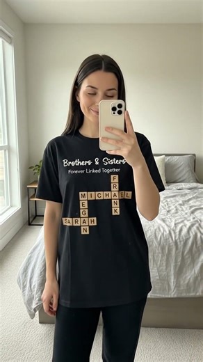 Custom Crossword Family T-Shirt, Gift for Siblings, Families