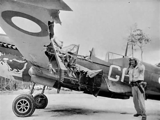 On August 9, 1944 this P-40 Kittyhawk was flown more than 200 miles with the wing damage visible: the port aileron was torn completely away, and less than 75 per cent of the wing surface was intact. Via: @Destroye83 on X #warbirdfanatics | Warbird Fanatics