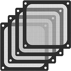 140mm Computer Dust Filter Mesh Magnetic Frame PC Case Fan Dust Filter Nylon Mesh Cover Grills Black 4 PCS