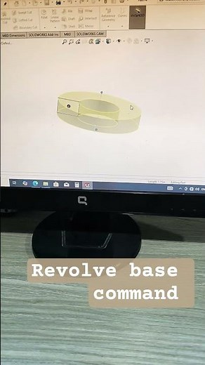 2. revolve base command solid work