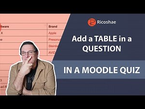 How to add a TABLE in a QUESTION in a MOODLE QUIZ