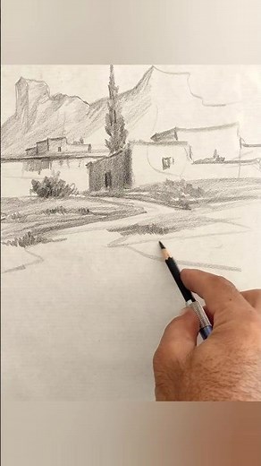 How to draw a simple landscape? Watch the tutorials. Subscribe#drawing #naturelandscape #landscape