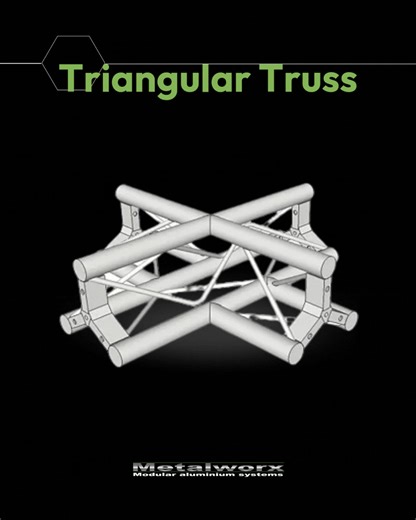 Triangular Truss? The gift that keeps on giving! Featuring a clear span of up to 10 metres and excellent loading potential, its typical applications include lighting grids as well as exhibition or retail settings - places where catching the eye is absolutely essential. As with all our structural systems, custom junctions, curved sections, and adapters can be added to provide that extra wow factor. 💪 | Metalworx ltd