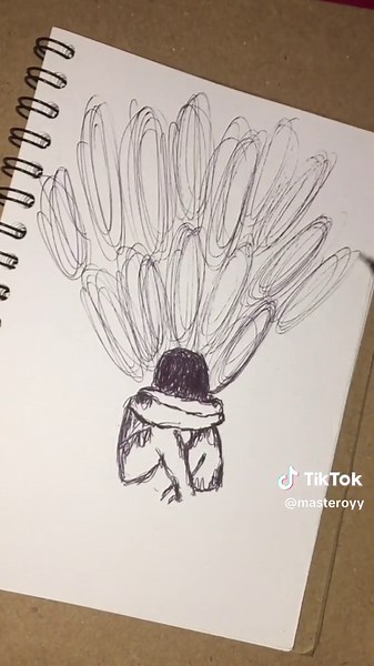 Anxiety Drawing: Scribble Art Depicting Mental Health