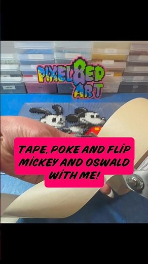 Mickey and Oswald Perler Bead ASMR 🎤 #shorts #asmr #disney