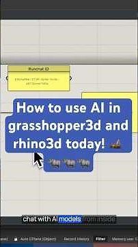 How to use #ai in #grasshopper3d & #rhino3d Today! #cad #runchat #computationaldesign #howto