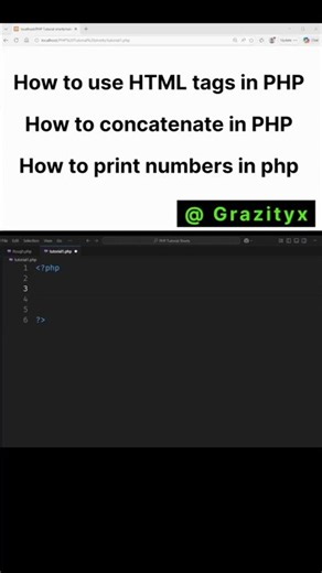 How to use HTML tag in PHP | How to concatenate in PHP | PHP tutorial 3