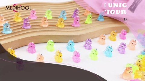 100 PCS Luminous Mini Resin Unicorn Figurines, Tiny Unicorn Miniature Figurines Glow in The Dark for DIY Cake Ornaments, Garden, Landscape, Birthday Party, Room Crafts Decor