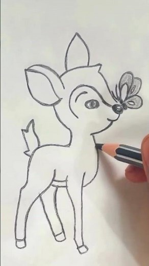 "How to Draw a Cute Deer 🦌 | Easy Drawing for Kids" #easydrawing #tips #drawingtutorial #art