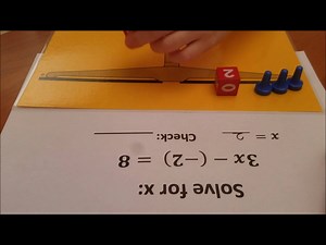 A 4th grader shows her solution to 3x - (-2) = 8 from Lesson 19 of Hands-On Equations. Notice that she first adds a pair of opposites so that she can remove the negative 2. https://bit.ly/2v5yHwz | Borenson Math | Facebook
