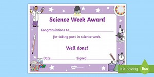 Science Week Certificate