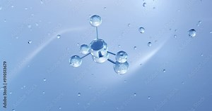 Acetaldehyde rotating molecular structure, 3d model of molecule, ethanal, looped video