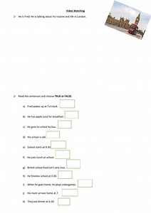 Fred's routine interactive worksheet