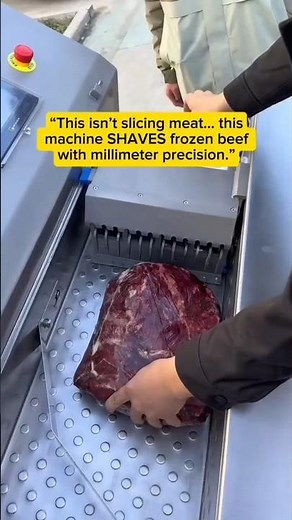 This Machine Shaves Solid Frozen Beef Into Perfect Slices in Seconds #factory #foodtech #satisfying