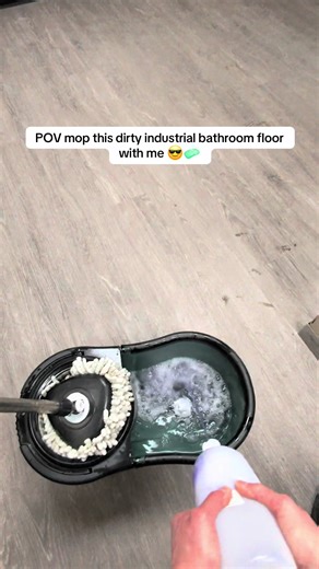 Mopping an Industrial Bathroom Floor with Fabuloso