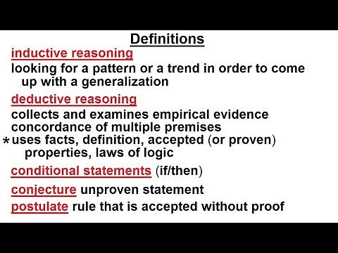 Geometry - Ch. 2: Proofs and Reasoning (1 of 46) Definitions